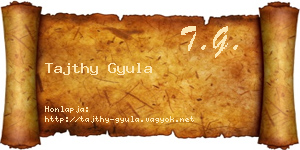 Tajthy Gyula névjegykártya